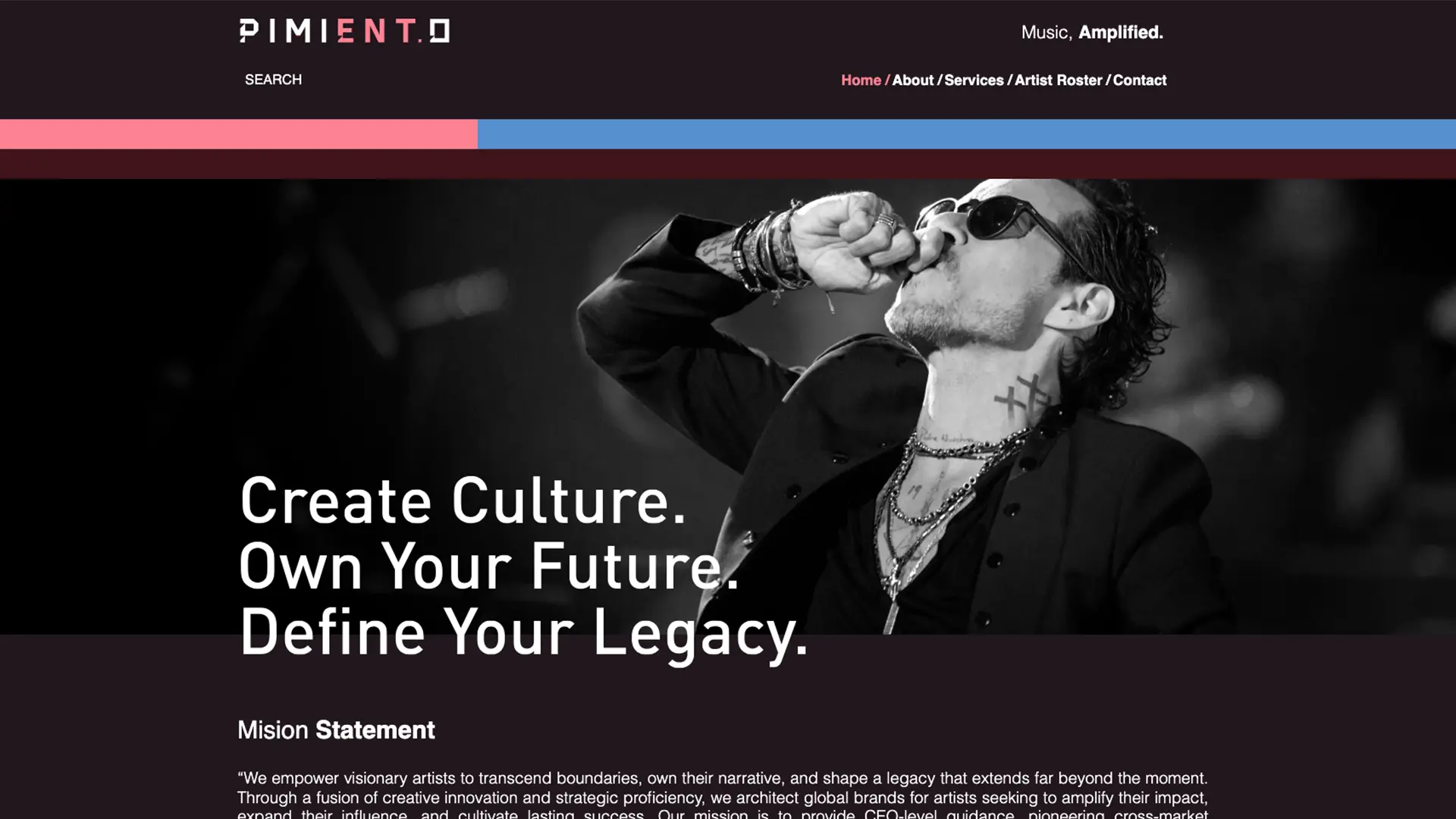 Pimiento Entertainment WordPress website development