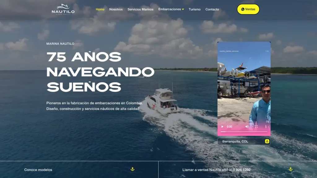 Nautilo Marine Services WordPress develop by Chris Olaciregui